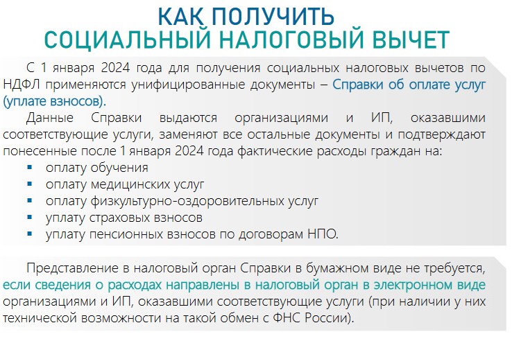 С 1 января 2024 года социальные налоговые вычеты можно будет получить в упрощенном порядке.